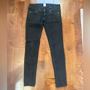 H&M Super Skinny Super Low Waist Women's Black Jeans 29x34
